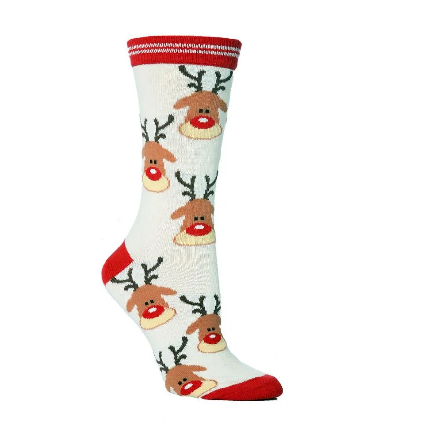 Women&prime;s Christmas Holiday Socks Cotton Knit Crew Xmas Socks for Girls Novelty Christmas Gifts