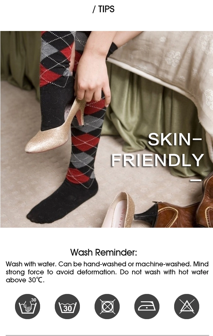 Women&prime;s Cotton Knee High Sock with Bow