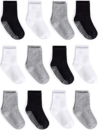 Grip Baby Ankle Socks with Non Skid Cotton Soles for Infants Toddlers