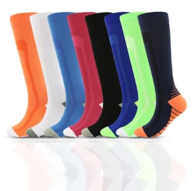 Custom Wholesale Breathable High Elastic Knee Cycling Compression Performance Socks for Outdoor Sports