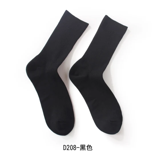 Women′s Cotton Knee High Socks Casual Solid Knit Knee Socks