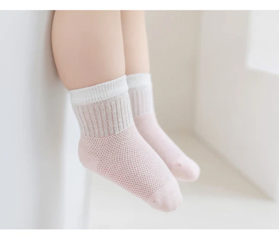 Children′s Socks Summer Baby Tube Socks Boneless Solid Color Loose Mouth Cotton Factory Direct Sales