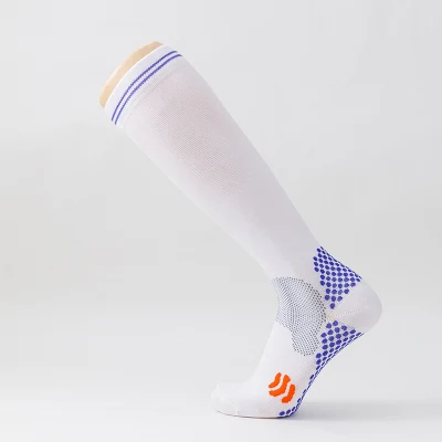 Wholesale Custom Mens Soccer Sport Socks Super Elastic Arch and Comfortable Muscle Socks Breathable Compression Knee High Socks