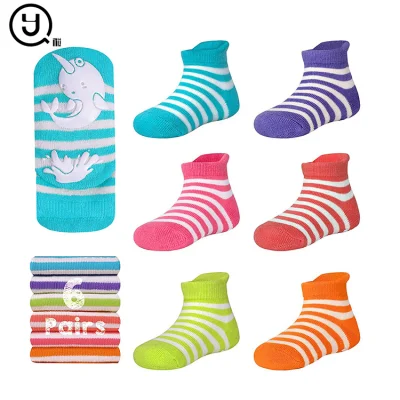 Baby and Kids Socks Cotton Custom Logo Grip Barre Trampoline Ankle Pilates Non Slip Yoga Socks for Women Short Non Slip Socks