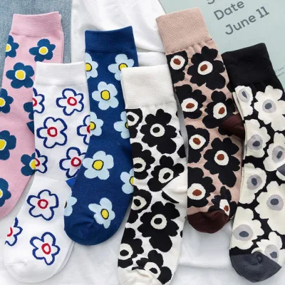 High Quality Fashion Women Crew Flower Slouch Tutu Socks