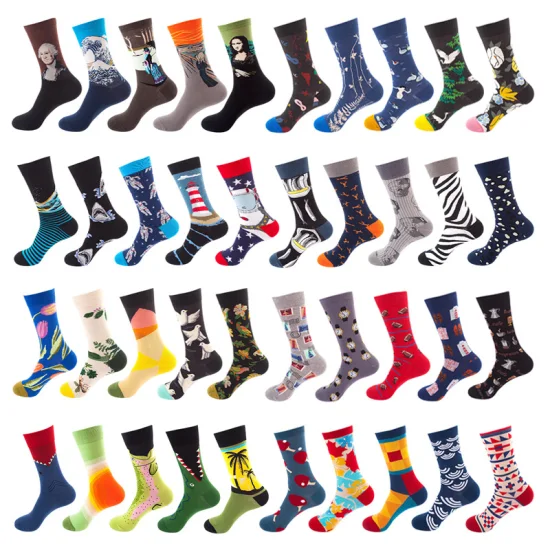 Adults Custom Sock Happy Design High Elastic Colorful Dress Breathable Sport Sock Cotton Fashion Women Men Socks